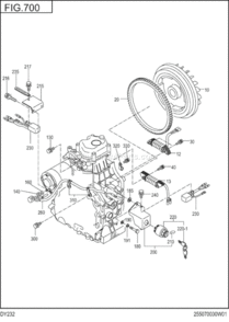 Electric Device Diagram and Parts List for DY232DS0010  Subaru Engine