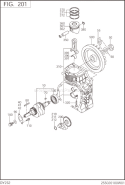 Part Location Diagram of 243-20201-21 Subaru Crankshaft Cp