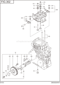 Intake Exhaust Diagram and Parts List for DY272BB0010  Subaru Engine