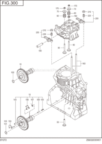 Intake Exhaust Diagram and Parts List for DY272DD0010  Subaru Engine