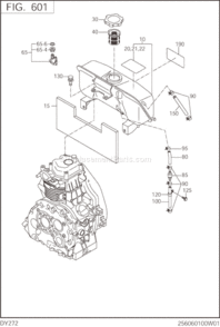 Fuel Lubricant Diagram and Parts List for DY272DD0020  Subaru Engine