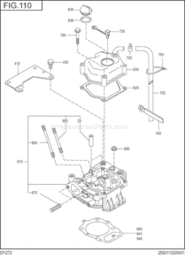 Page B Diagram and Parts List for DY272DD0210  Subaru Engine