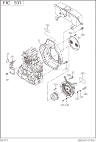 Cooling,Starting Diagram and Parts List for DY272DS0010  Subaru Engine