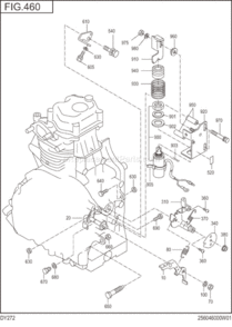 Governor,Operation Diagram and Parts List for DY272DS2820  Subaru Engine
