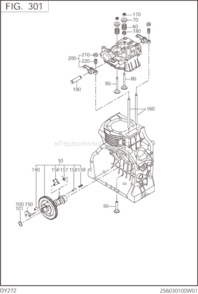Intake Exhaust Diagram and Parts List for DY272DS5280  Subaru Engine