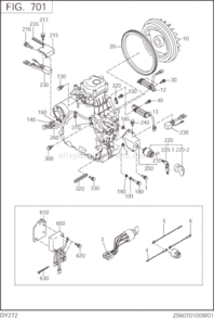 Electric Device Diagram and Parts List for DY272DS5470  Subaru Engine