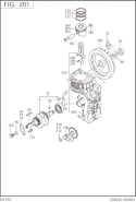 Part Location Diagram of 243-22410-13 Subaru Flywheel