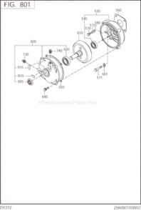 Clutch Reduction Group Diagram and Parts List for DY272YR0001  Subaru Engine