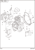 Cooling,Starting Diagram and Parts List for DY300DS1650  Subaru Engine