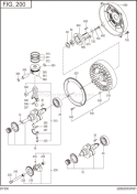 Crankshaft,Piston Diagram and Parts List for DY300B00060  Subaru Engine