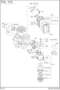 Page F Diagram and Parts List for DY410DS1200  Subaru Engine