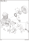 Electric Device Diagram and Parts List for DY420DS7080  Subaru Engine