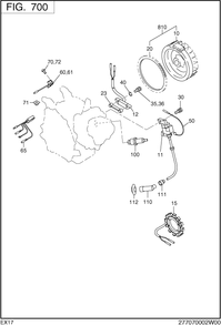 Electric Device Diagram and Parts List for EX170D40022 EX170 Subaru Engine