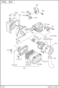 Intake,exhaust Group Diagram and Parts List for DY272DS2990 DY272 Subaru Engine