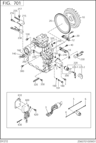 Electric Device Diagram and Parts List for DY272DD7060 DY272 Subaru Engine