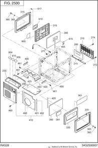 2500 Cover Diagram and Parts List for RAS28023010  Subaru Generator