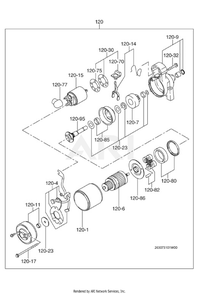 Part Location Diagram of 263-70504-H0 Subaru Starting motor ay