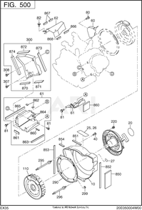 500 Cooling And Starting Diagram and Parts List for RLE65053000  Subaru Generator