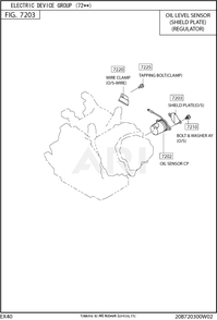 720 Electric Device Diagram and Parts List for EX400SE5021  Subaru Engine