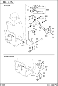 Governor Operation Diagram and Parts List for EH092FN8510 EH092 Subaru Engine