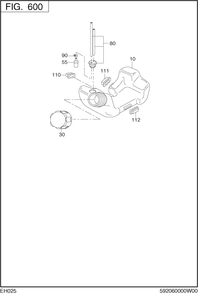 Fuel Lubricant Diagram and Parts List for EH025PA1205 EH025 Subaru Engine