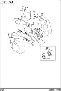 Electric Device Diagram and Parts List for EY280DC0510 EY280 Subaru Engine