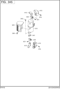 Intake,exhaust Group Diagram and Parts List for DY410YD2600 DY410 Subaru Engine