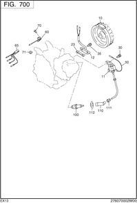 Electric Device Diagram and Parts List for EX130D40036 EX130 Subaru Engine