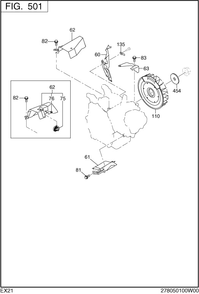 Cooling Starting Diagram and Parts List for EX210DS2182 EX210 Subaru Engine