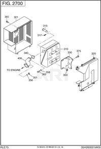 2700 Muffler Diagram and Parts List for RLE75053500  Subaru Generator