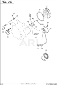 700 Electric Device Diagram and Parts List for EX210D50036  Subaru Engine
