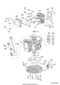 100 Crankcase Diagram and Parts List for EA190VS5050  Subaru Engine