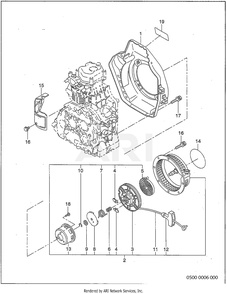Part Location Diagram of 243-50201-20 Subaru Recoil starter assembly