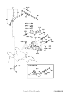 400 Governor Diagram and Parts List for EX130D51014  Subaru Engine