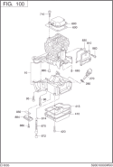 Crankcase Diagram and Parts List for EH035AX0203  Subaru Engine