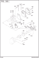 Intake Exhaust Diagram and Parts List for EH035AX0203  Subaru Engine