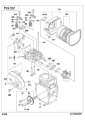 Intake Exhaust Group Diagram and Parts List for EH090D42090  Subaru Engine