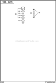 Fuel Lubricant Diagram and Parts List for EH090D42190  Subaru Engine