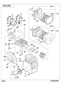 Intake Exhaust Group Diagram and Parts List for EH090D45010  Subaru Engine