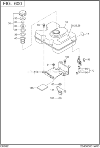 Fuel Lubricant Diagram and Parts List for EH092D42040  Subaru Engine