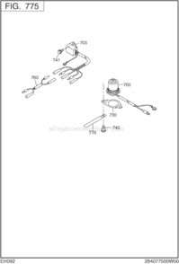 Page K Diagram and Parts List for EH092DN8510  Subaru Engine