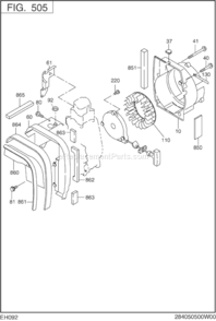 Part Location Diagram of 284-54201-13 Subaru Cooling Fan