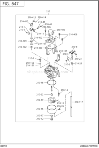Part Location Diagram of 284-62302-30 Subaru Carburetor Ay