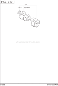 Page D Diagram and Parts List for EH092F40020  Subaru Engine