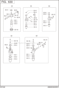 Page J Diagram and Parts List for EH122B02030  Subaru Engine