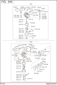 Page K Diagram and Parts List for EH122B02030  Subaru Engine