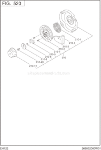 Page H Diagram and Parts List for EH122B02030  Subaru Engine