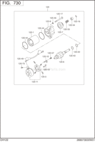 Page N Diagram and Parts List for EH122BS7240  Subaru Engine