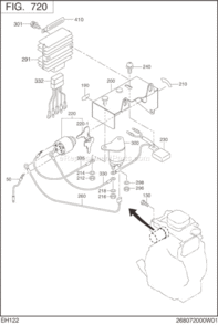Page M Diagram and Parts List for EH122BS7260  Subaru Engine