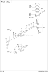 Part Location Diagram of 268-21901-01 Subaru Crankshaft Cp